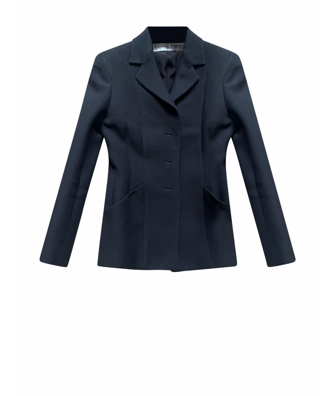 CHRISTIAN DIOR Темно-синий вискозный жакет/пиджак, фото 1