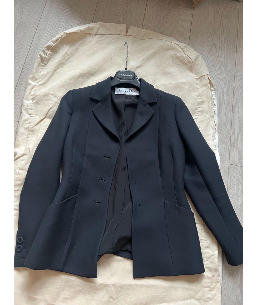 CHRISTIAN DIOR Темно-синий вискозный жакет/пиджак, фото 5