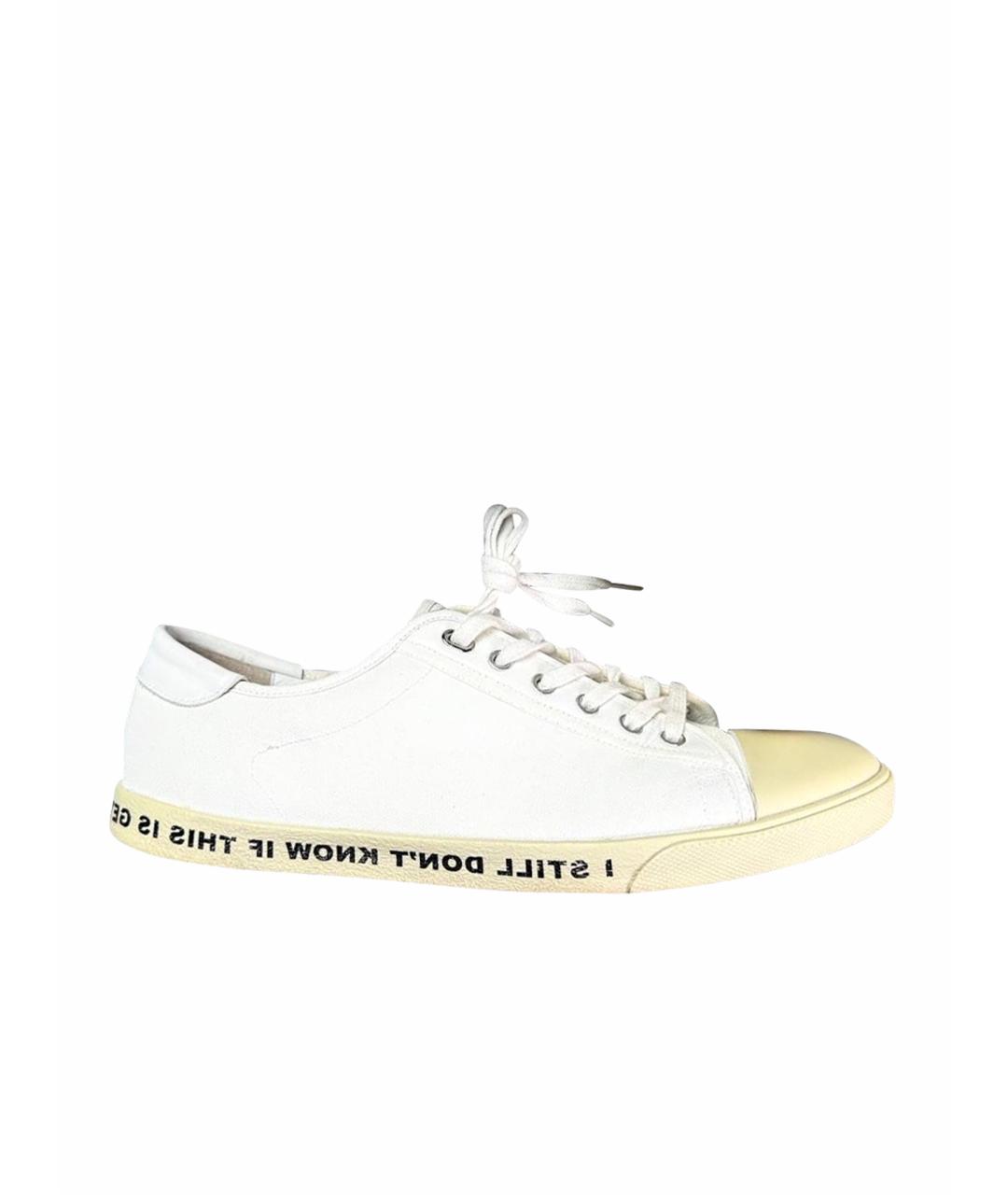 CELINE Белые кожаные низкие кроссовки / кеды, фото 1