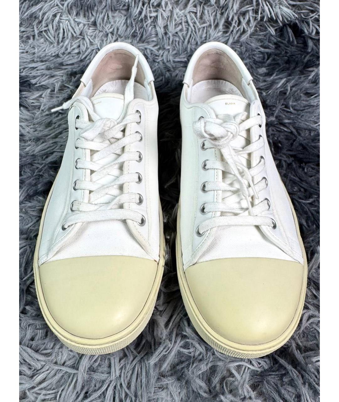 CELINE Белые кожаные низкие кроссовки / кеды, фото 3