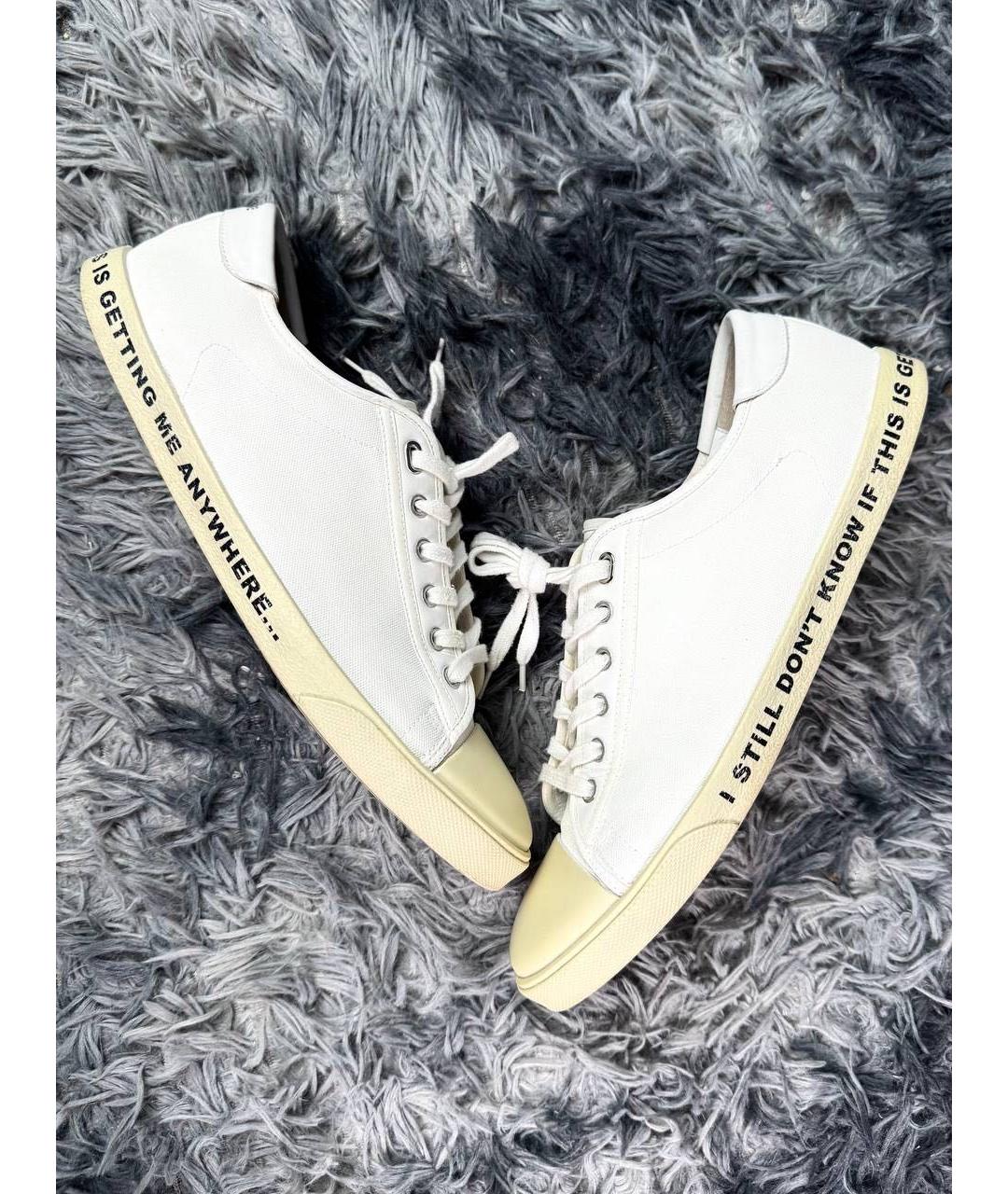 CELINE Белые кожаные низкие кроссовки / кеды, фото 9