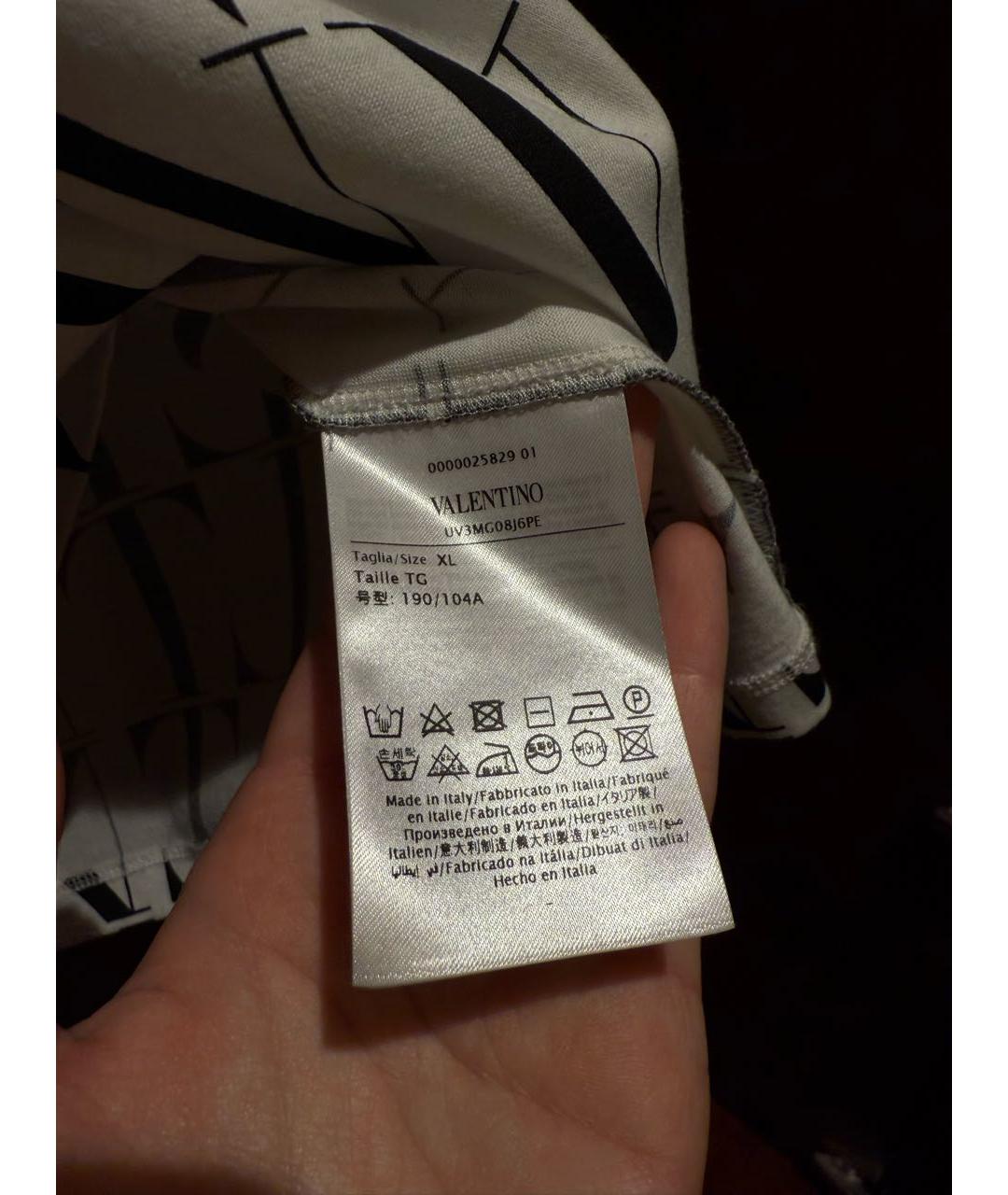 VALENTINO Белая хлопковая футболка, фото 4