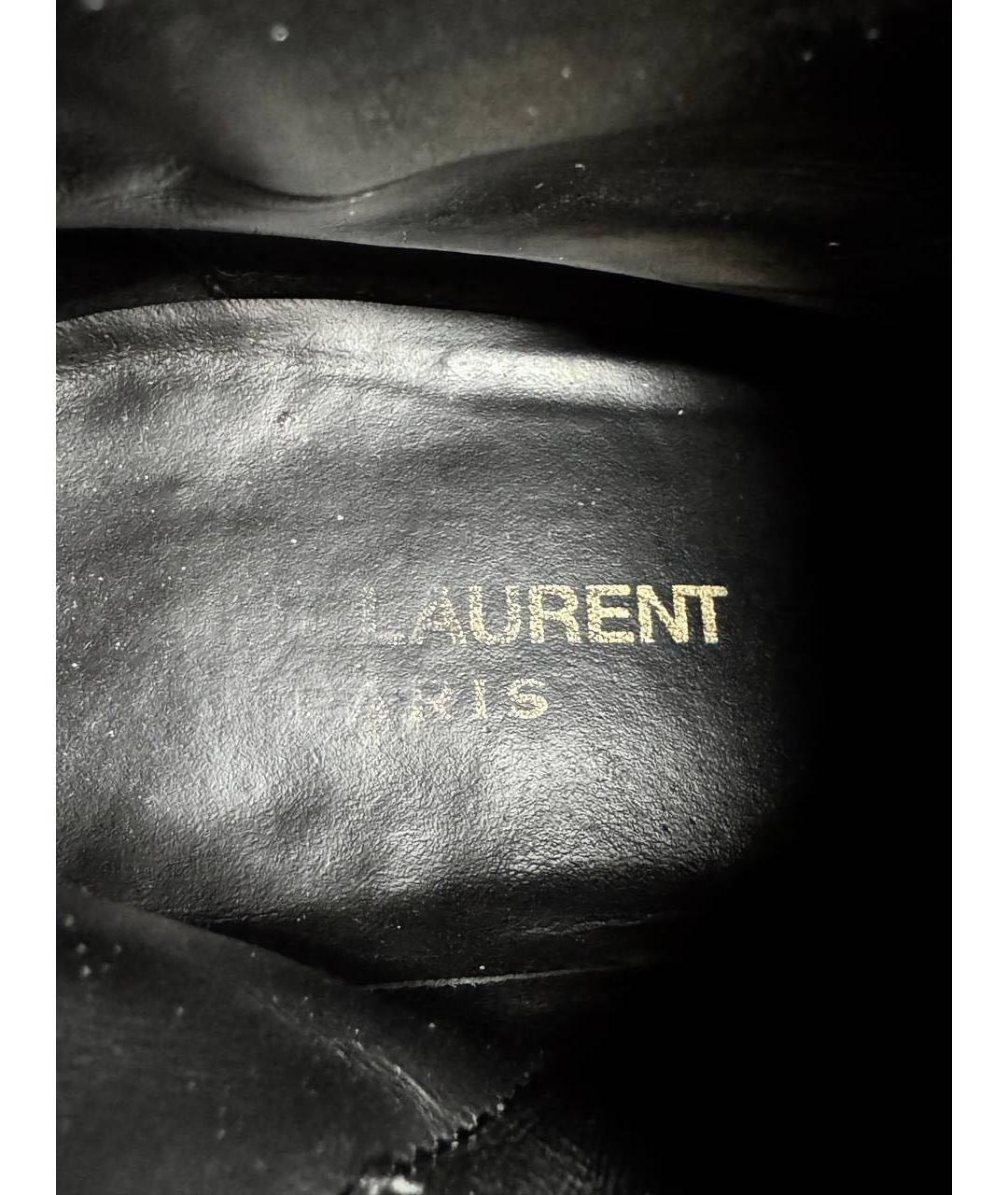 SAINT LAURENT Черные кожаные ботинки, фото 7