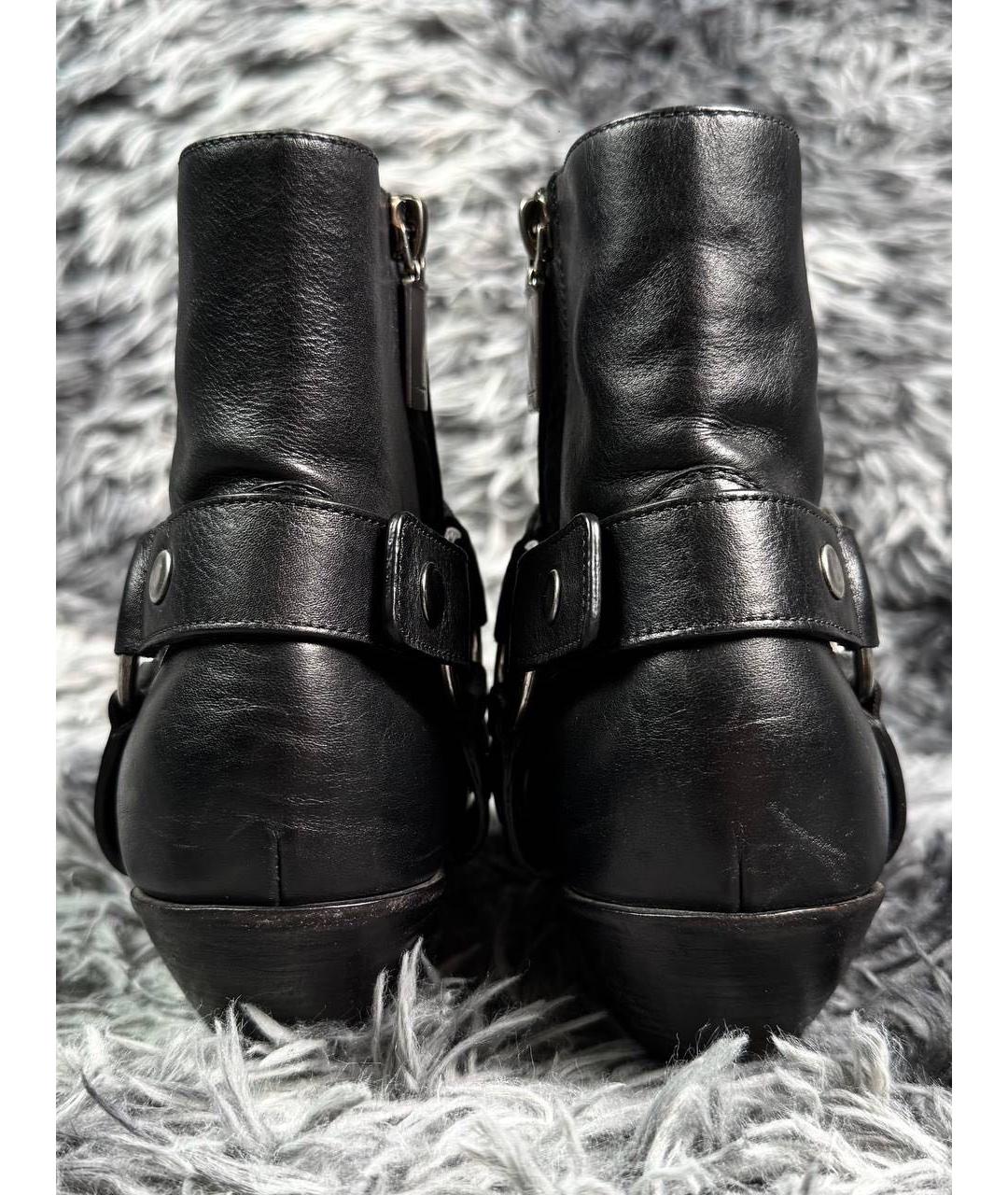 SAINT LAURENT Черные кожаные ботинки, фото 4