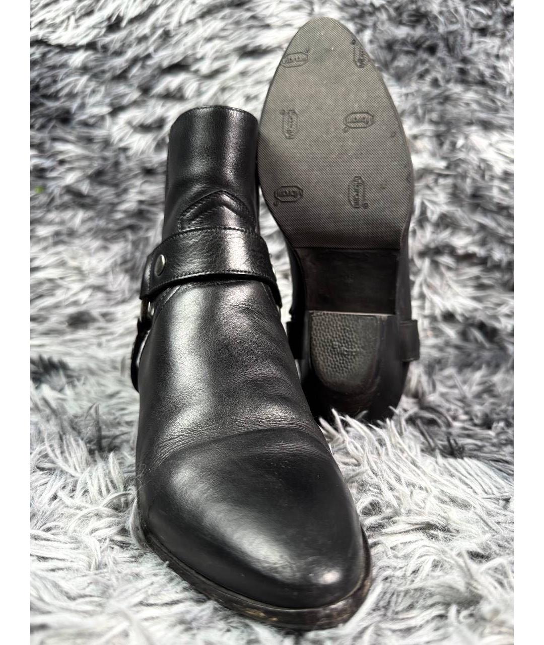 SAINT LAURENT Черные кожаные ботинки, фото 5