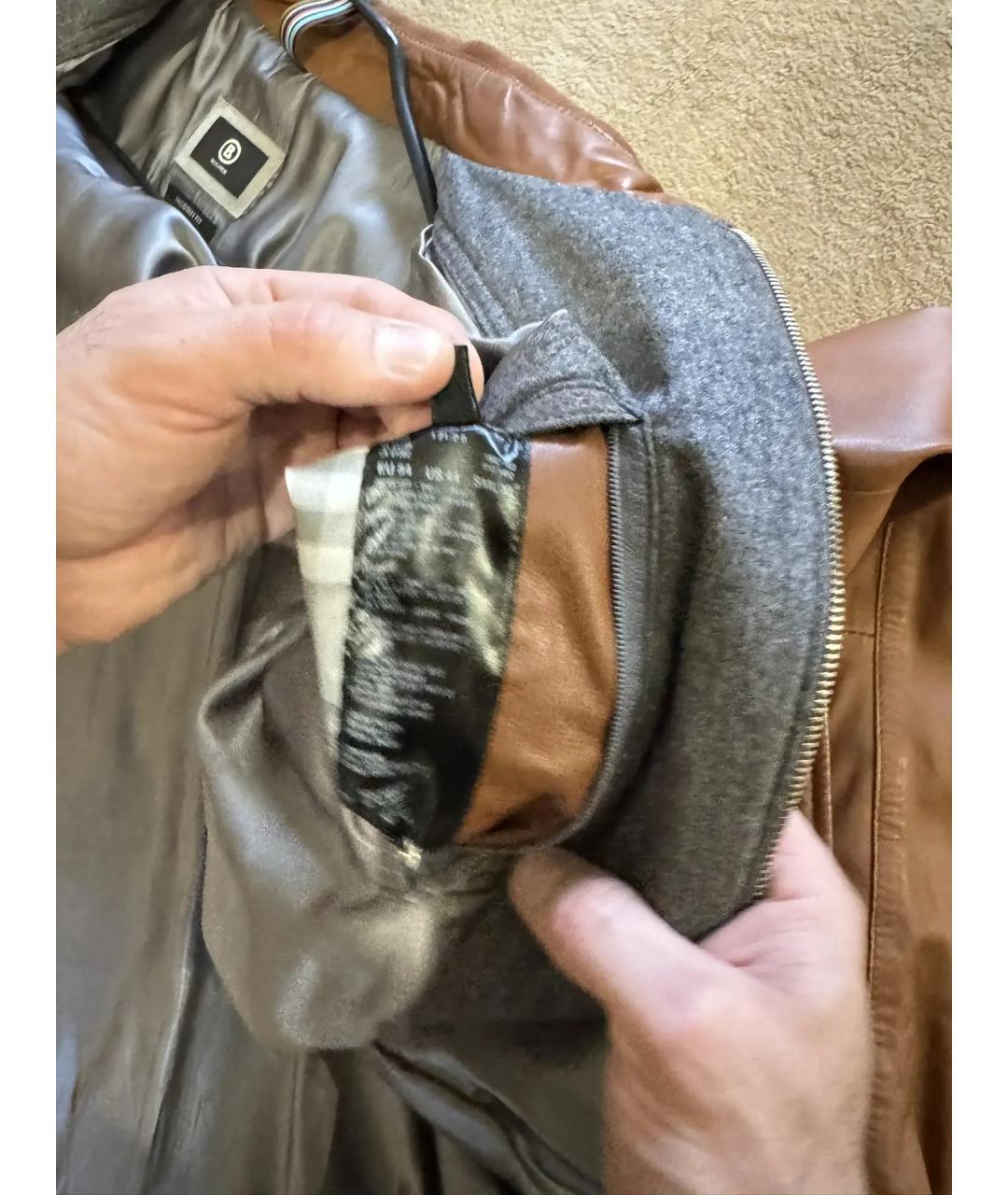 BOGNER Коричневая кожаная куртка, фото 4