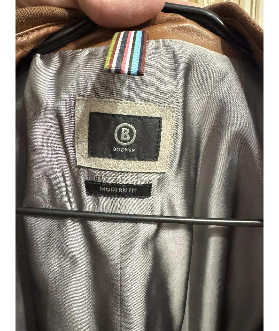 BOGNER Коричневая кожаная куртка, фото 3