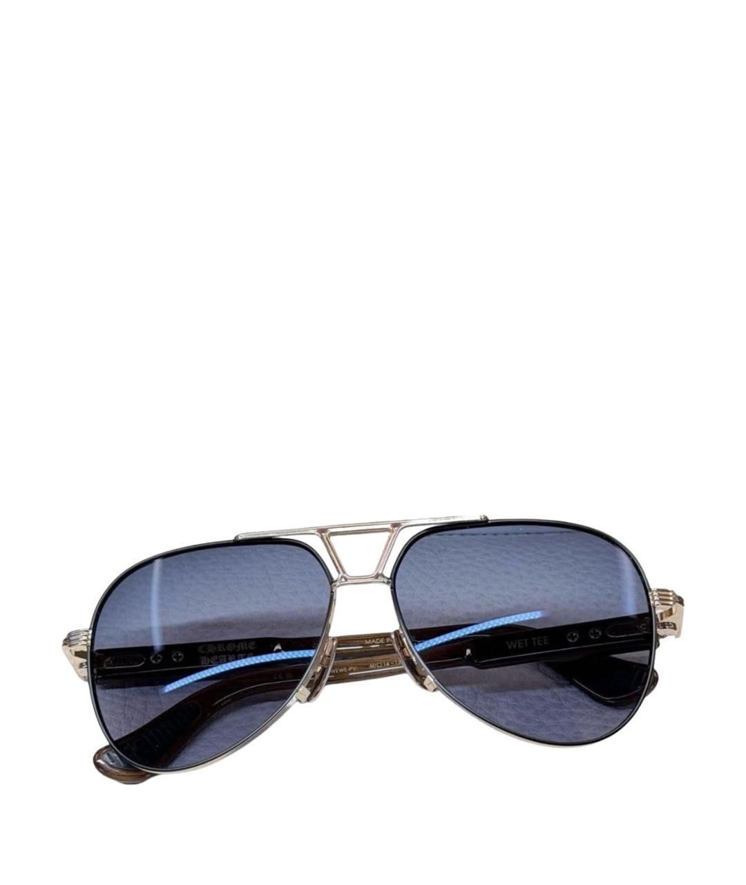 CHROME HEARTS Золотые металлические солнцезащитные очки, фото 1
