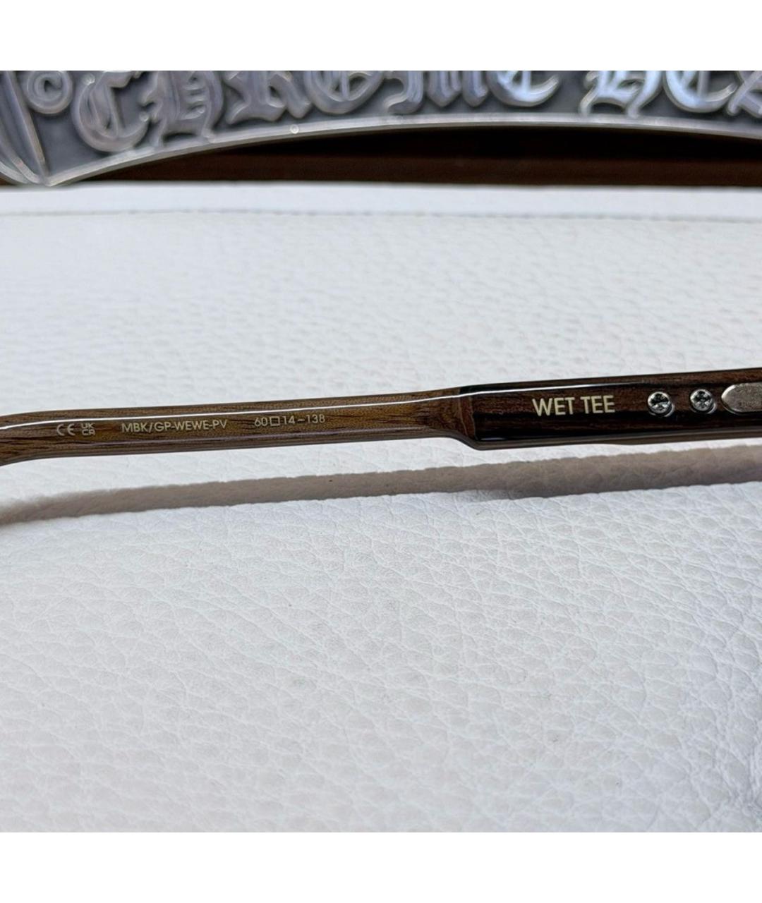 CHROME HEARTS Золотые металлические солнцезащитные очки, фото 6