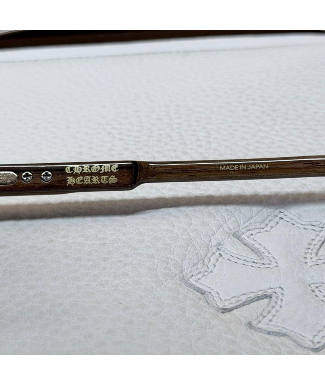 CHROME HEARTS Золотые металлические солнцезащитные очки, фото 7