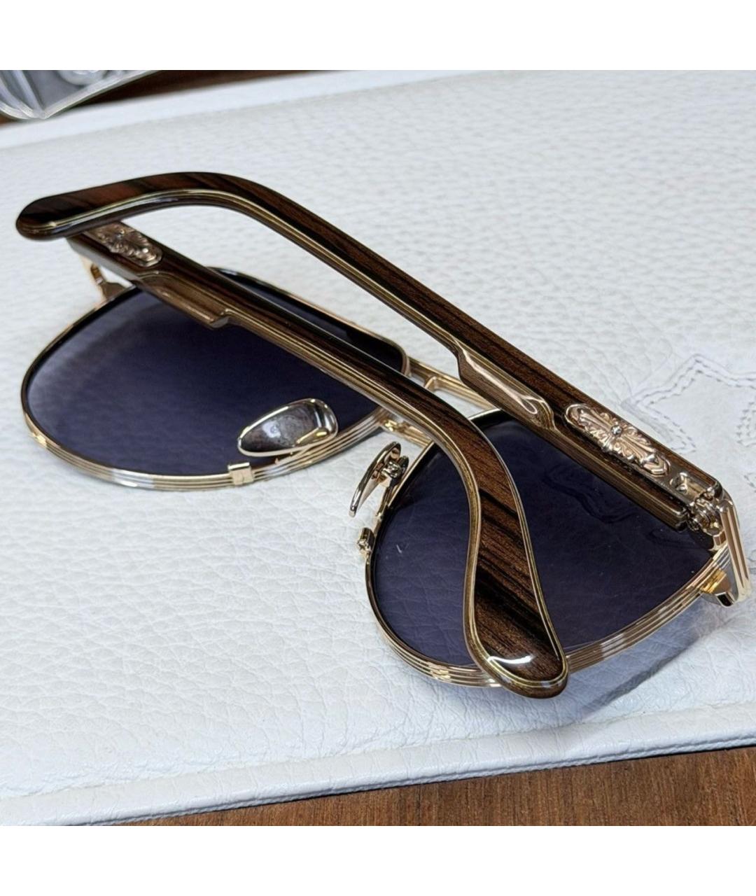 CHROME HEARTS Золотые металлические солнцезащитные очки, фото 4