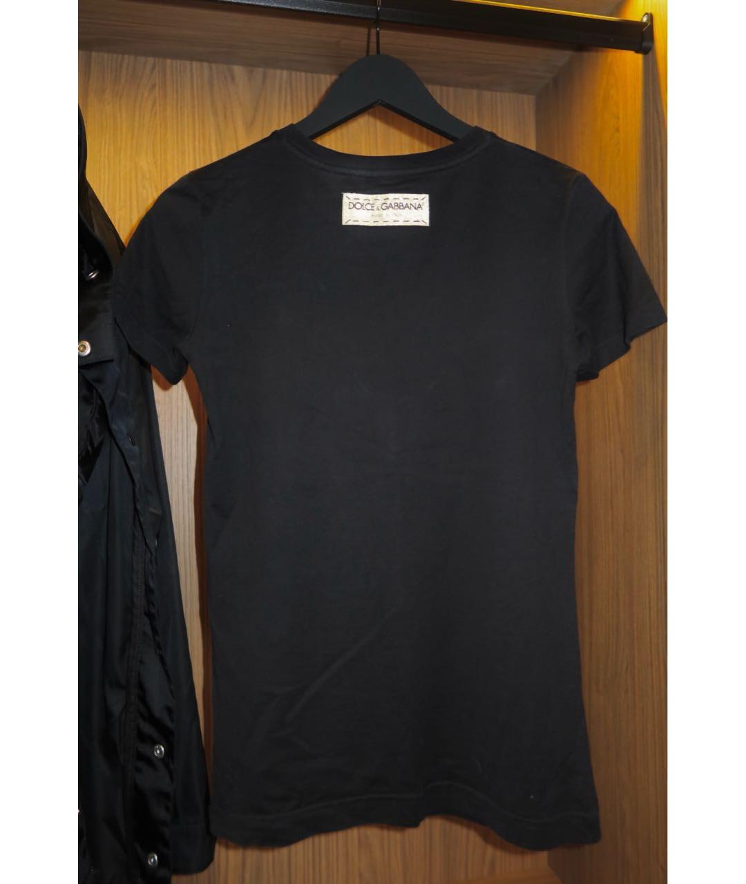 DOLCE&GABBANA Черная хлопковая футболка, фото 2