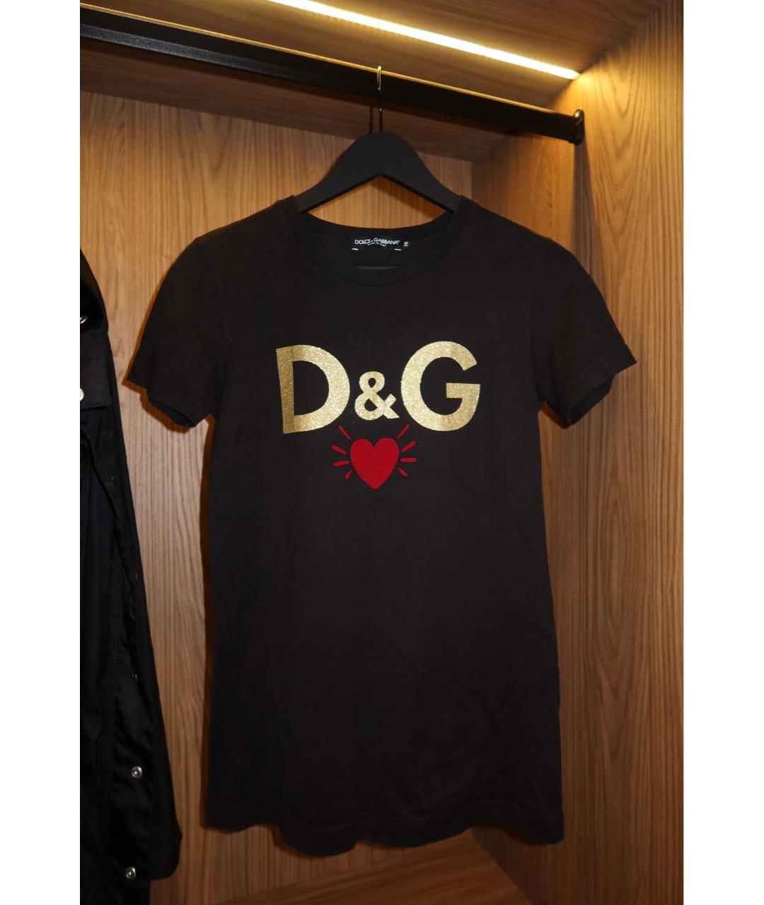 DOLCE&GABBANA Черная хлопковая футболка, фото 5