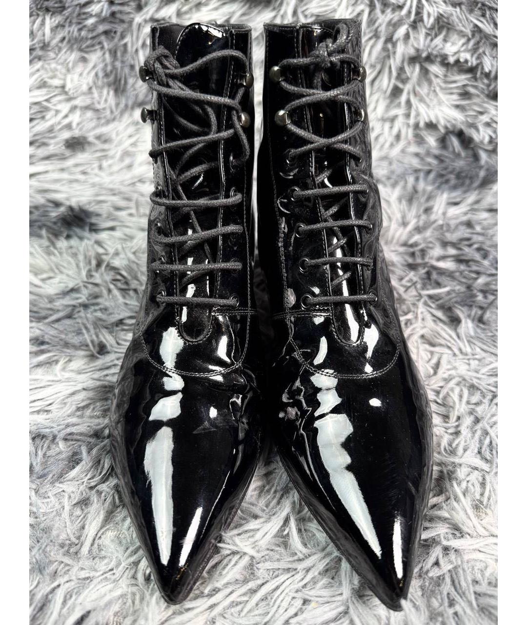 SAINT LAURENT Черные кожаные сапоги, фото 3