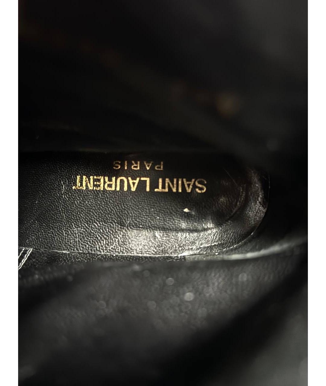 SAINT LAURENT Черные кожаные сапоги, фото 7