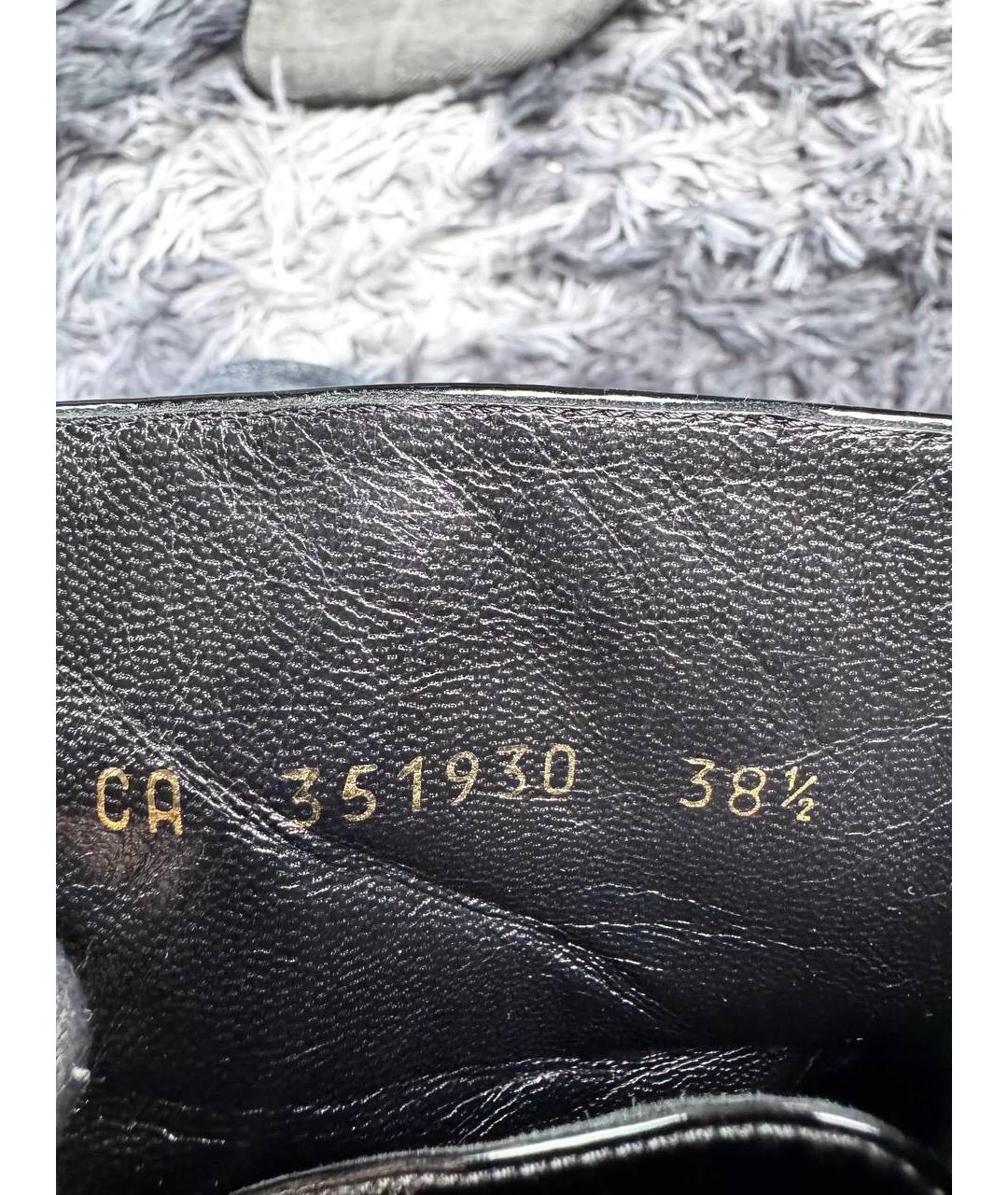 SAINT LAURENT Черные кожаные сапоги, фото 6