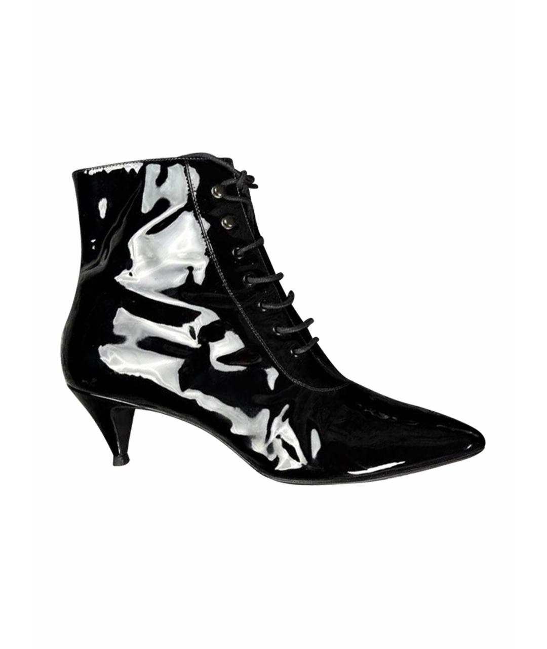 SAINT LAURENT Черные кожаные сапоги, фото 1