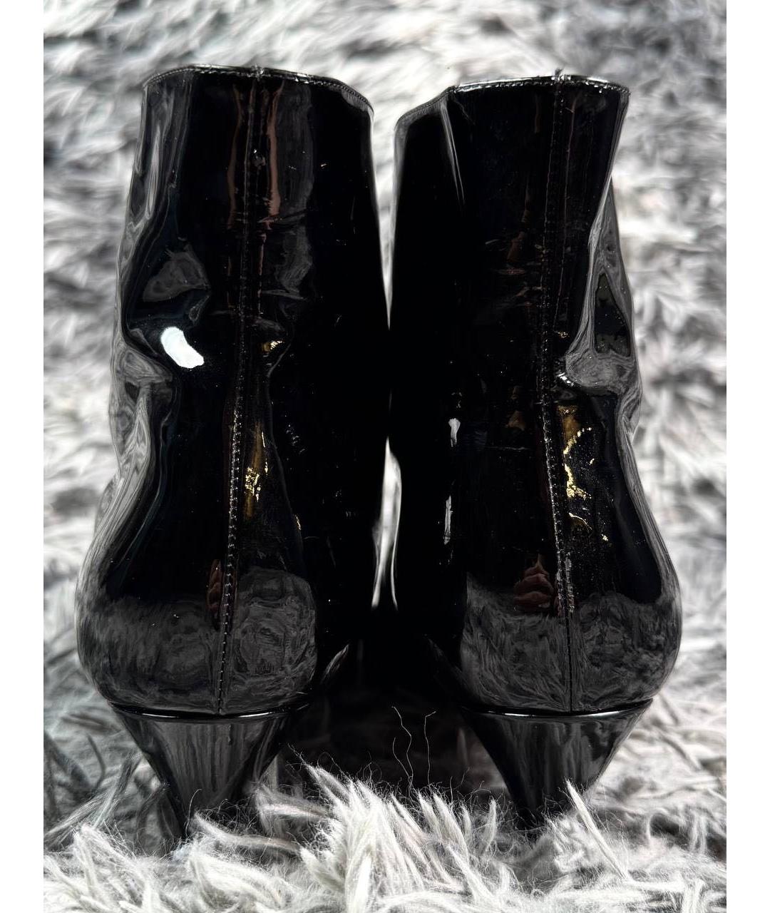 SAINT LAURENT Черные кожаные сапоги, фото 5