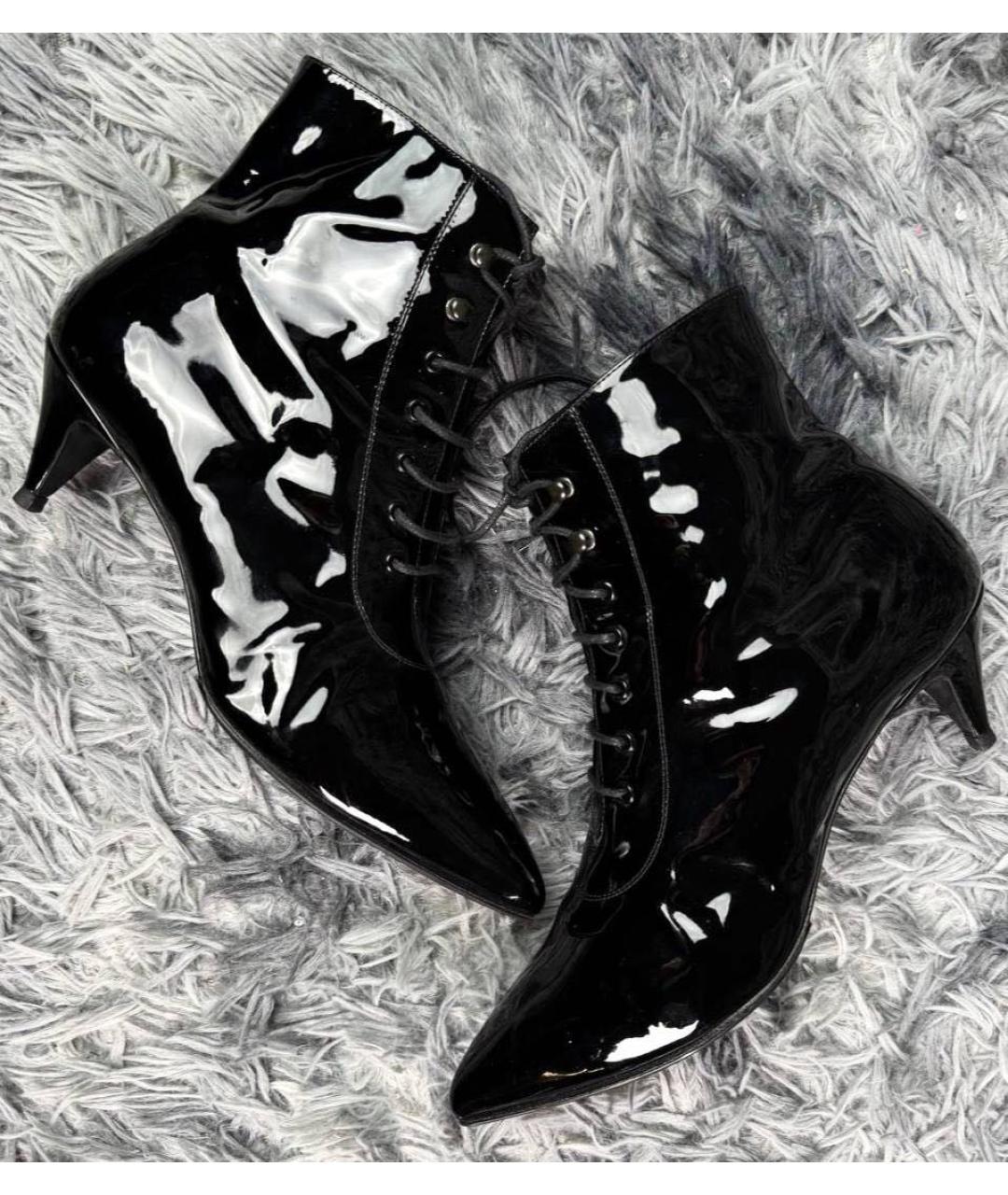 SAINT LAURENT Черные кожаные сапоги, фото 8