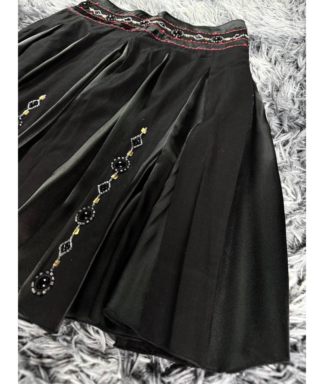 CAVALLI CLASS Черная хлопковая юбка макси, фото 4