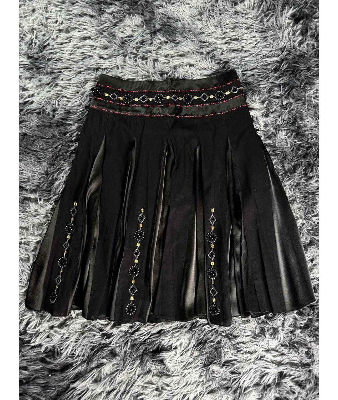 CAVALLI CLASS Черная хлопковая юбка макси, фото 8