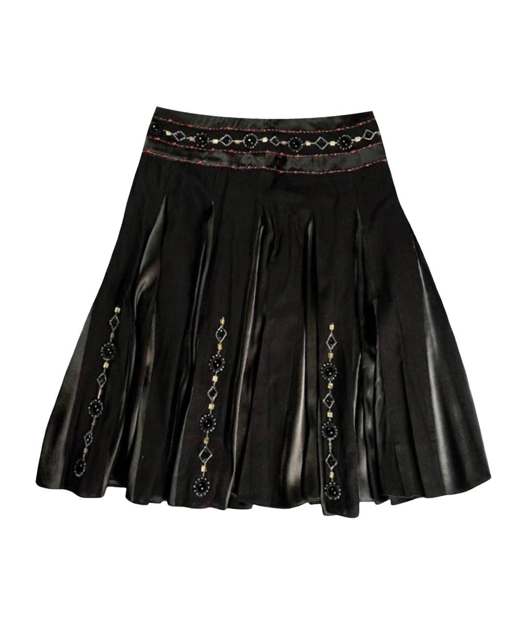 CAVALLI CLASS Черная хлопковая юбка макси, фото 1