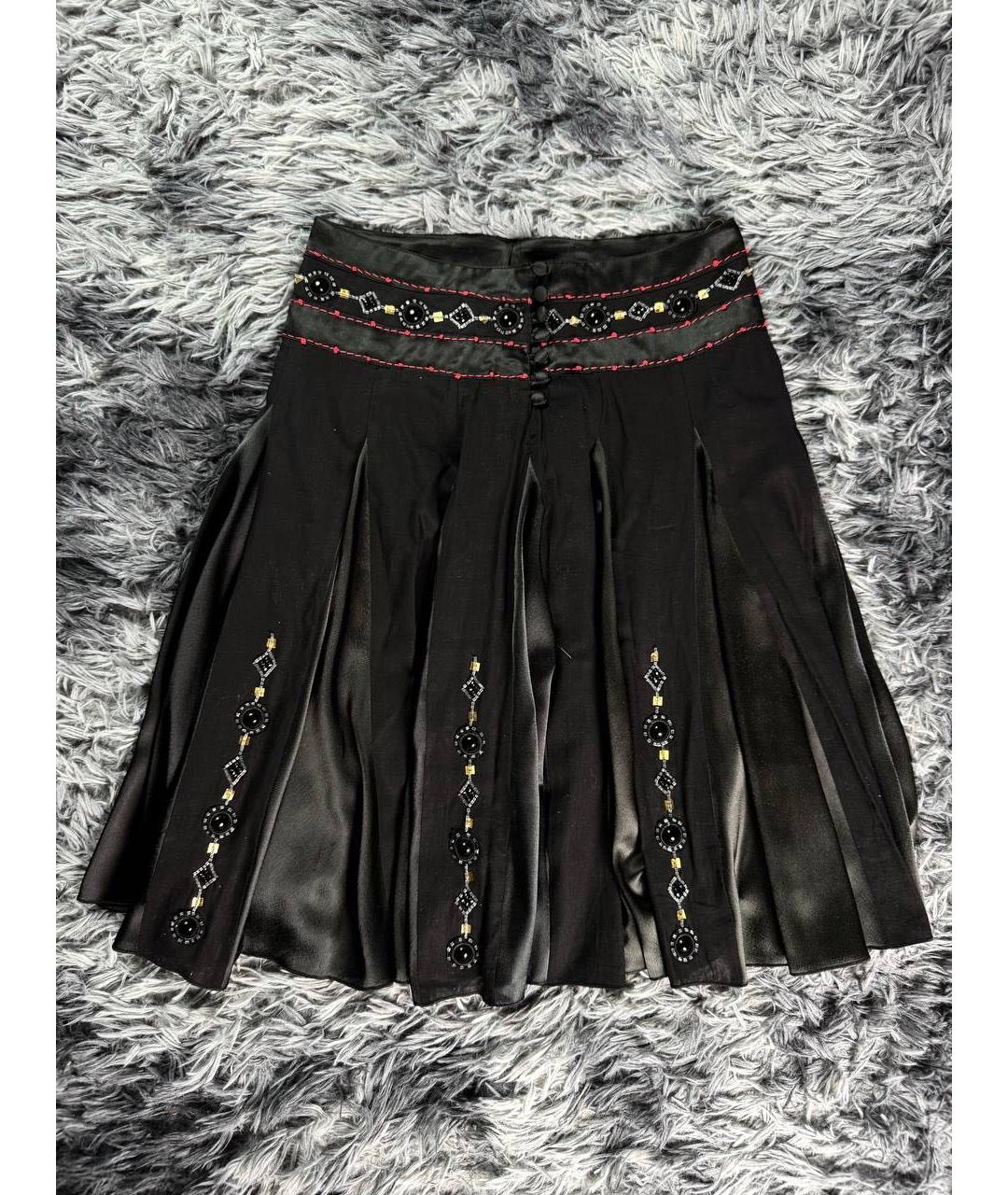 CAVALLI CLASS Черная хлопковая юбка макси, фото 2