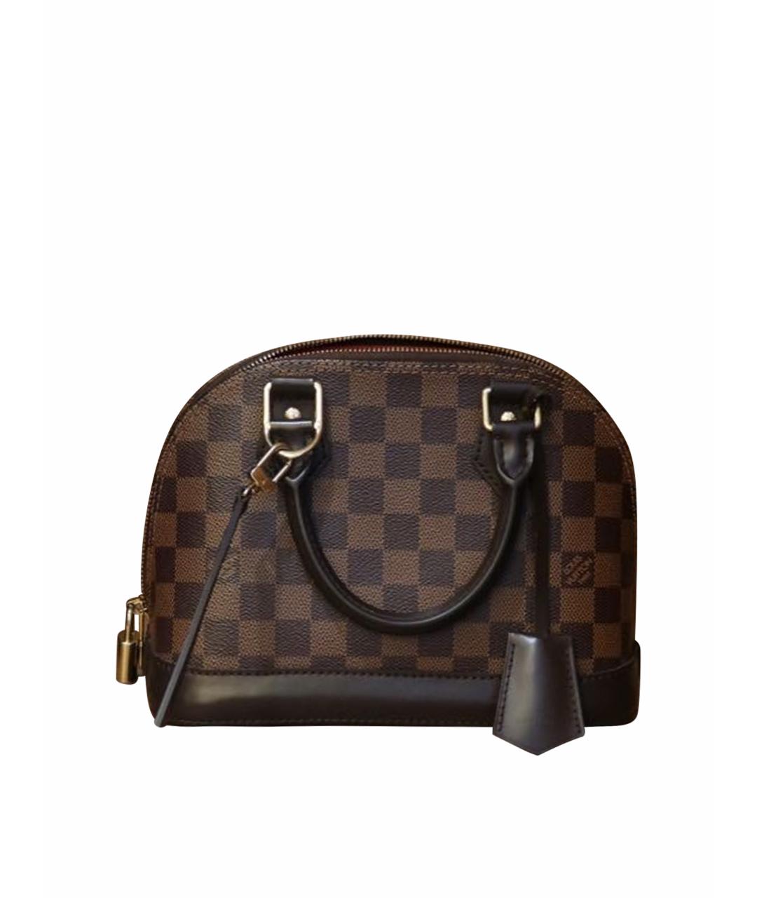 LOUIS VUITTON Коричневая кожаная сумка с короткими ручками, фото 1