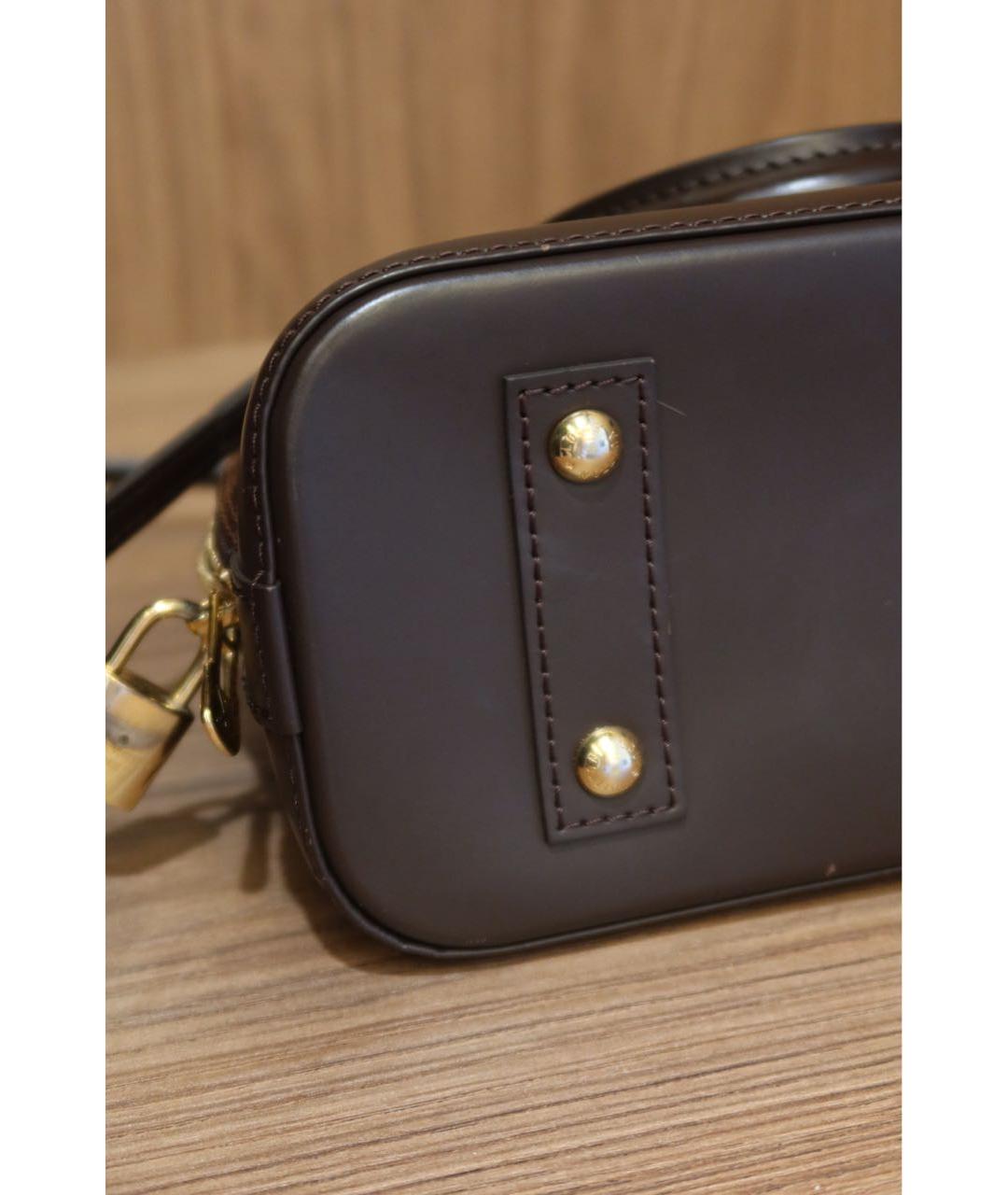 LOUIS VUITTON Коричневая кожаная сумка с короткими ручками, фото 5