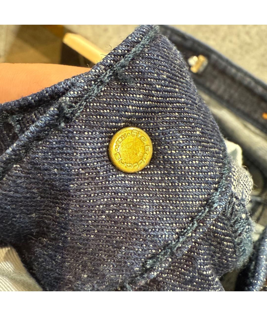 LOVE MOSCHINO Темно-синие хлопко-эластановые прямые джинсы, фото 6