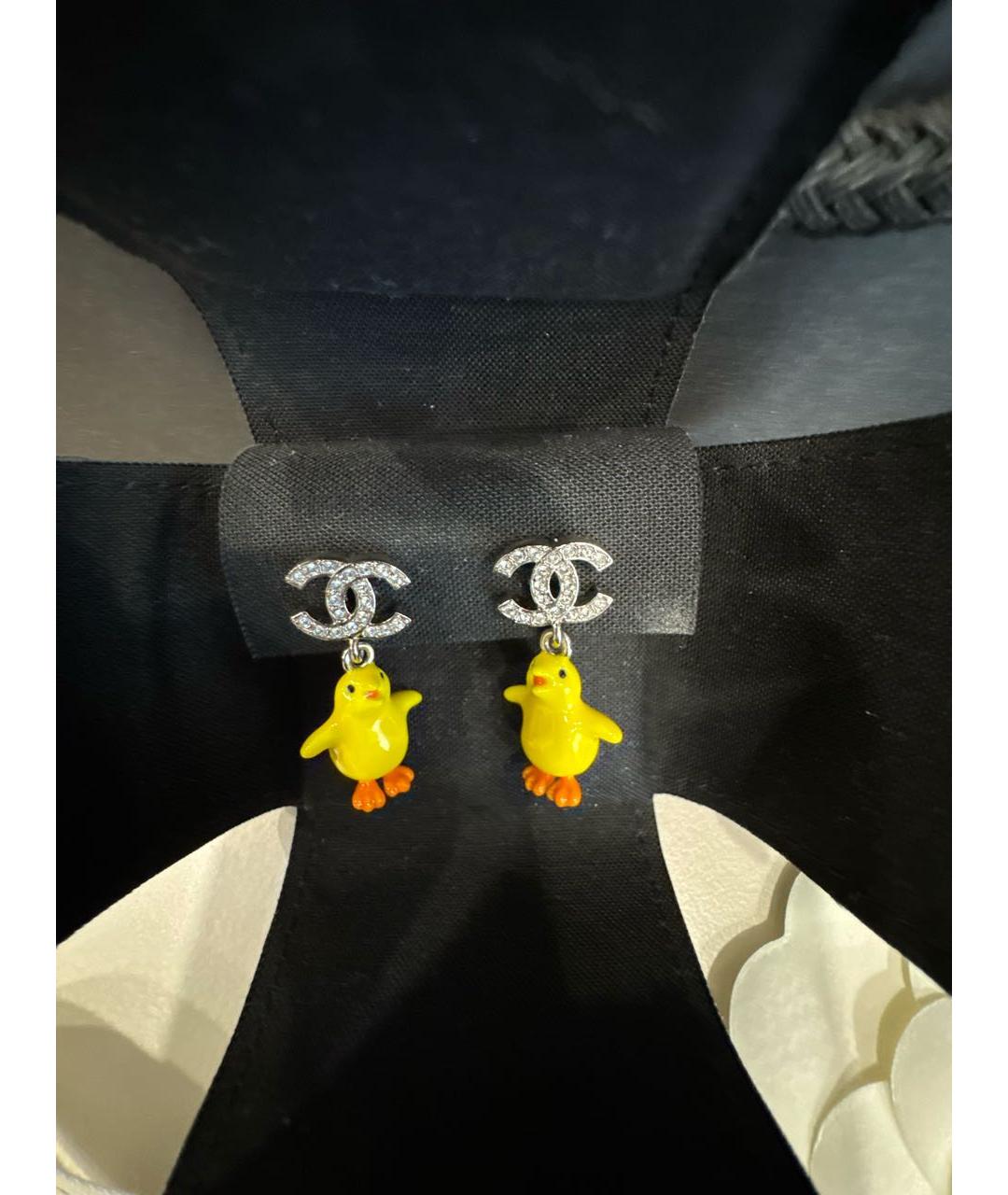 CHANEL Желтые серьги, фото 5