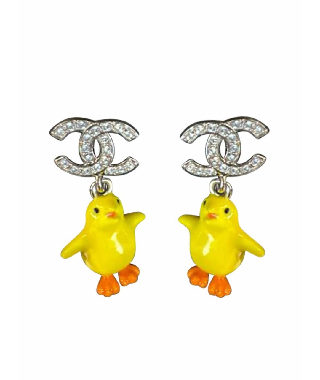 CHANEL Желтые серьги, фото 1