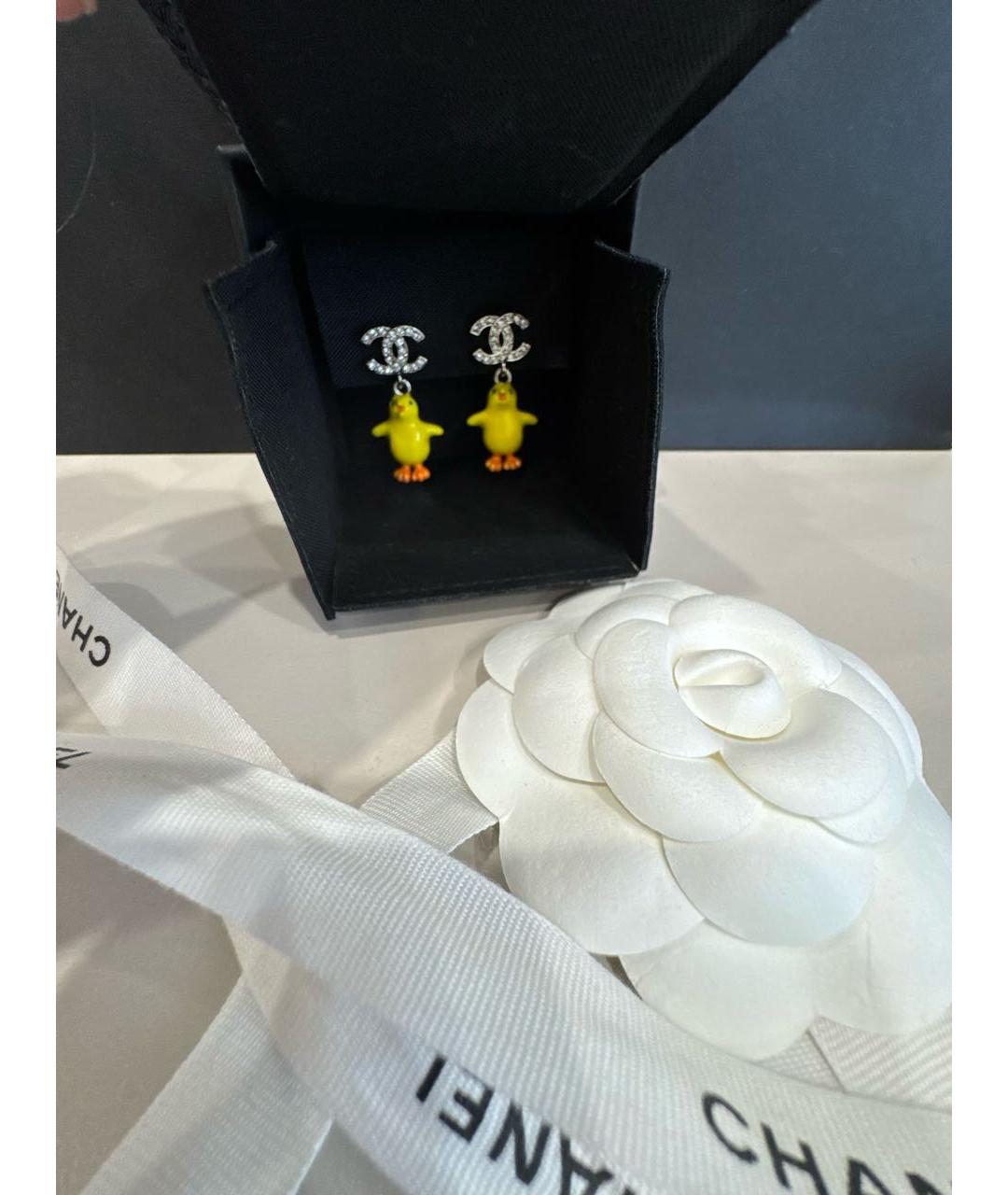 CHANEL Желтые серьги, фото 4