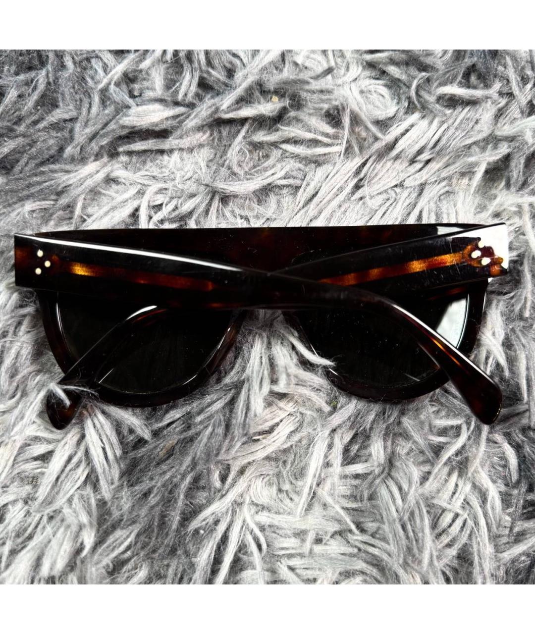 CELINE Коричневые пластиковые солнцезащитные очки, фото 3