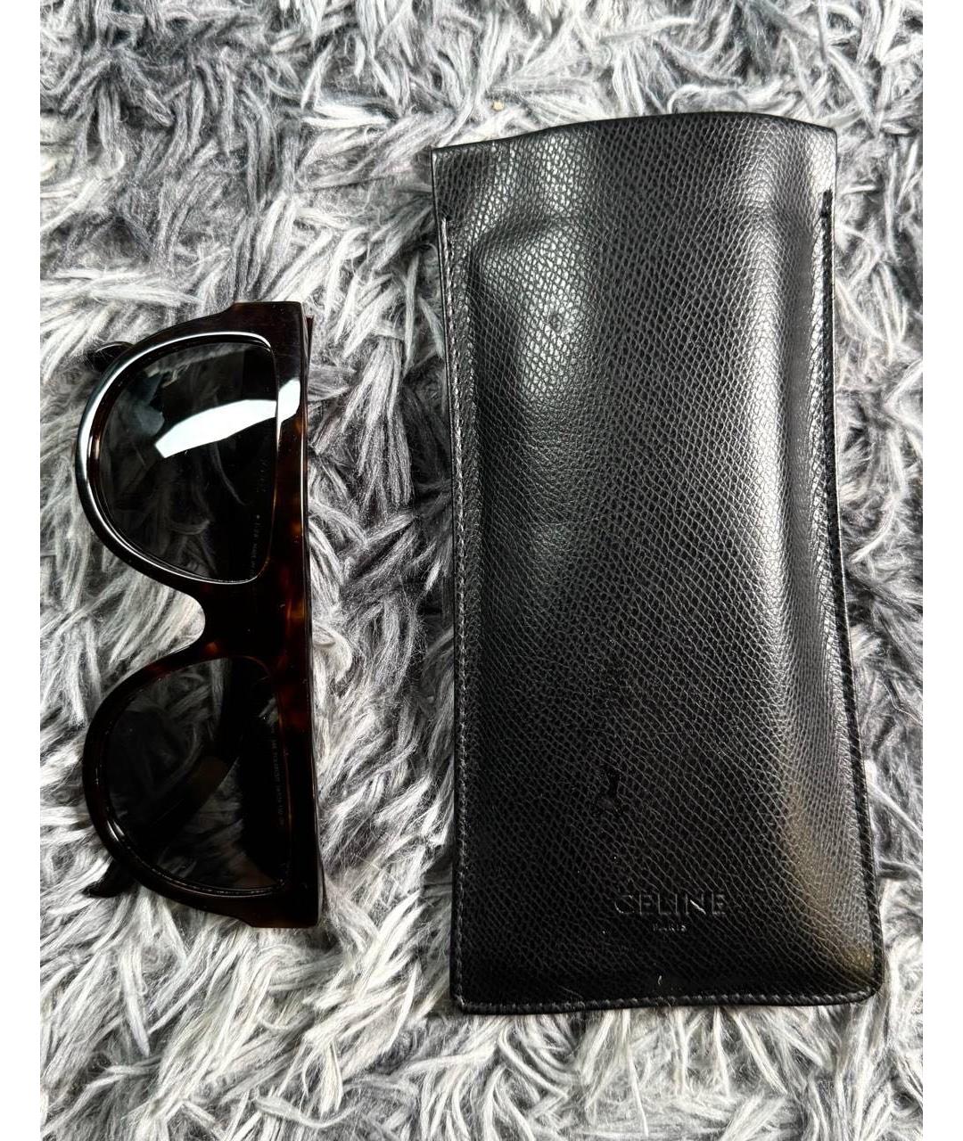 CELINE Коричневые пластиковые солнцезащитные очки, фото 4