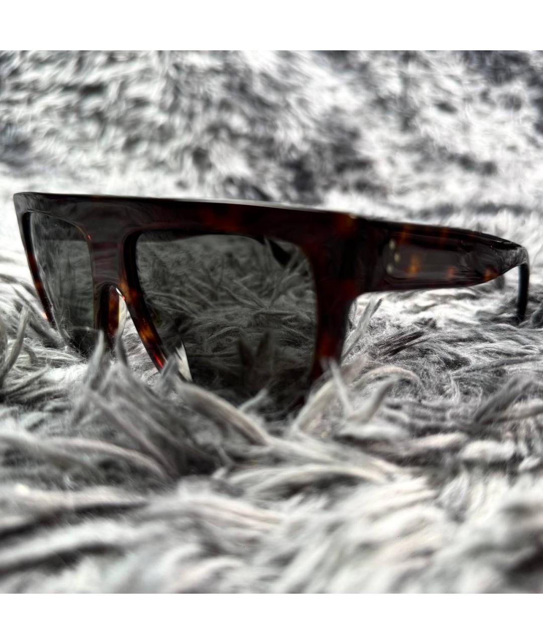 CELINE Коричневые пластиковые солнцезащитные очки, фото 5