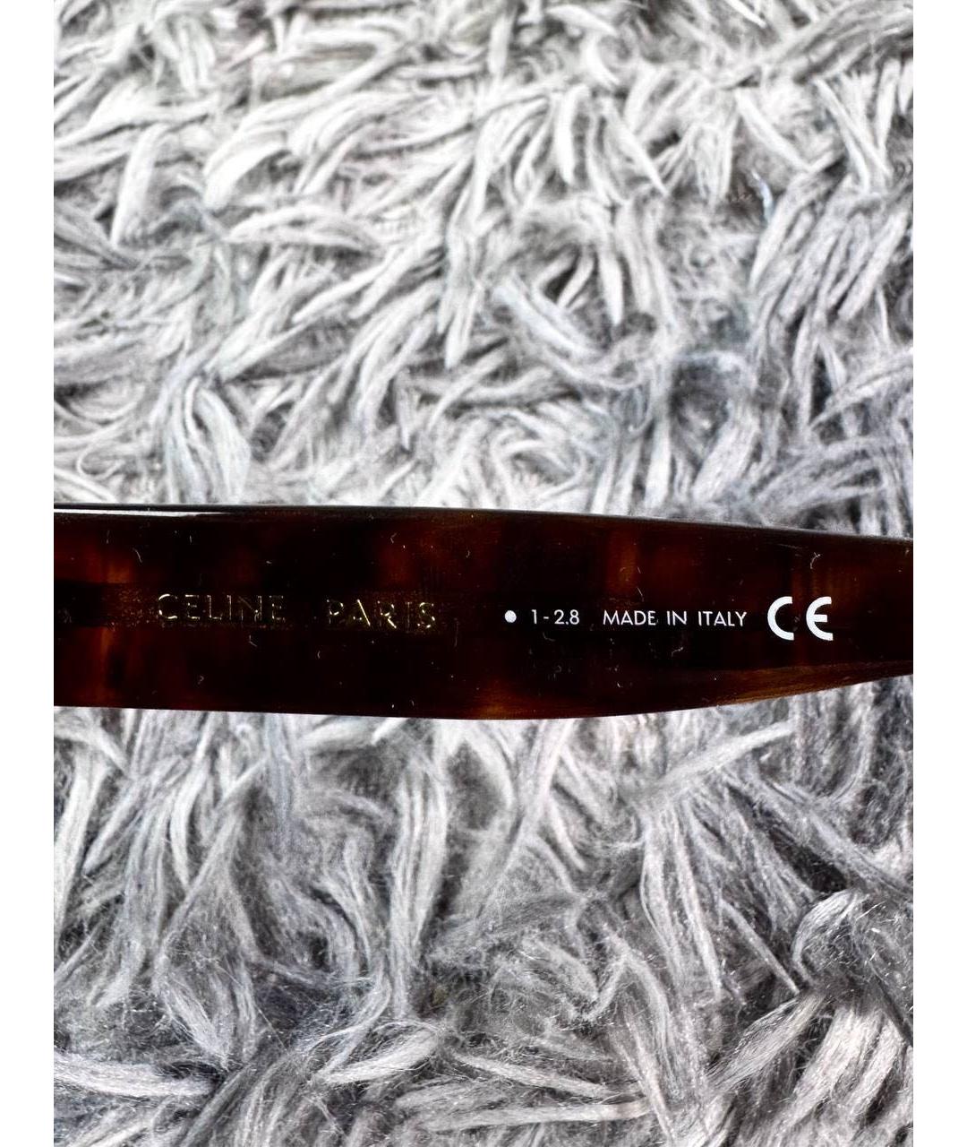 CELINE Коричневые пластиковые солнцезащитные очки, фото 6