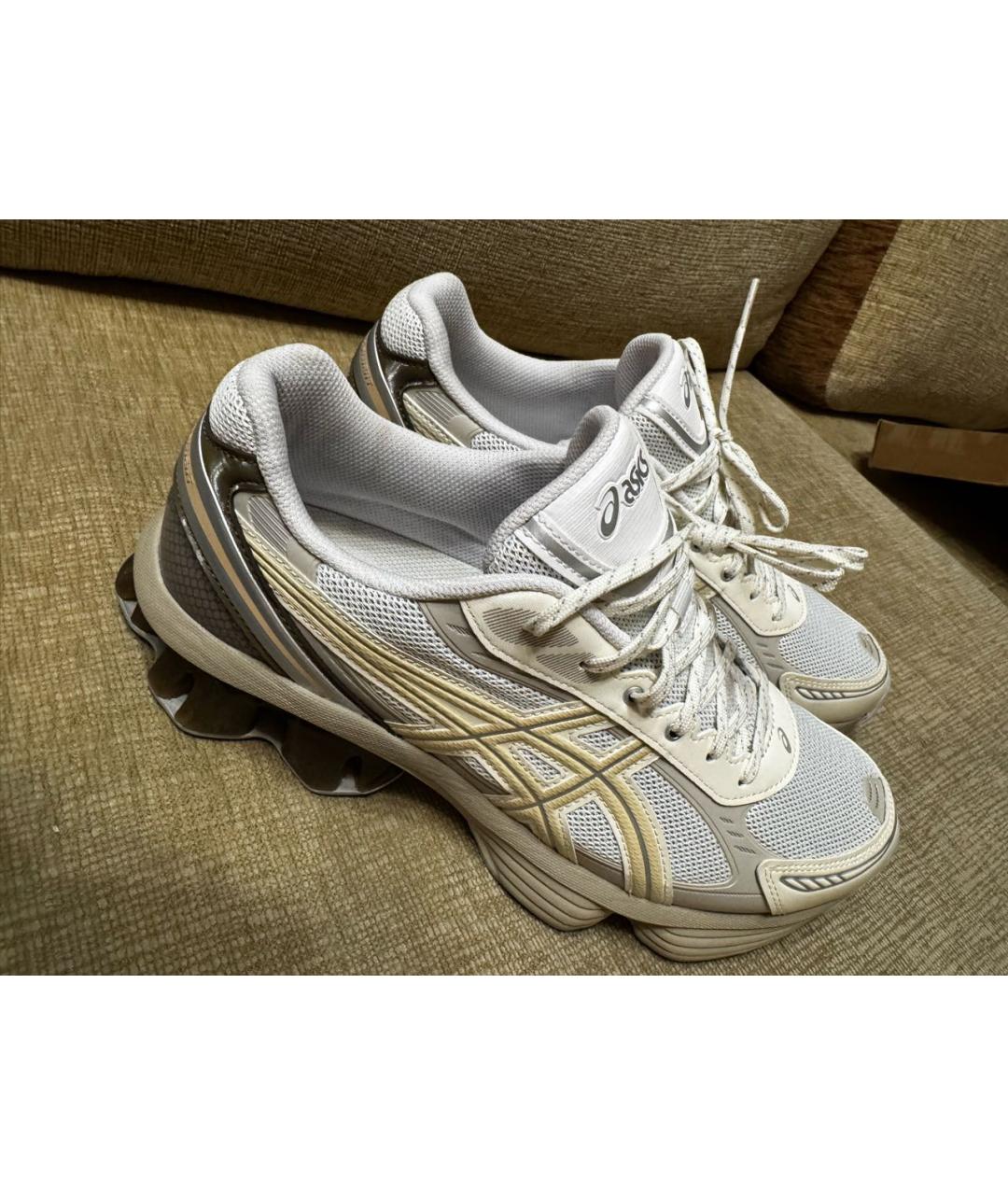 ASICS Бежевые синтетические низкие кроссовки / кеды, фото 7