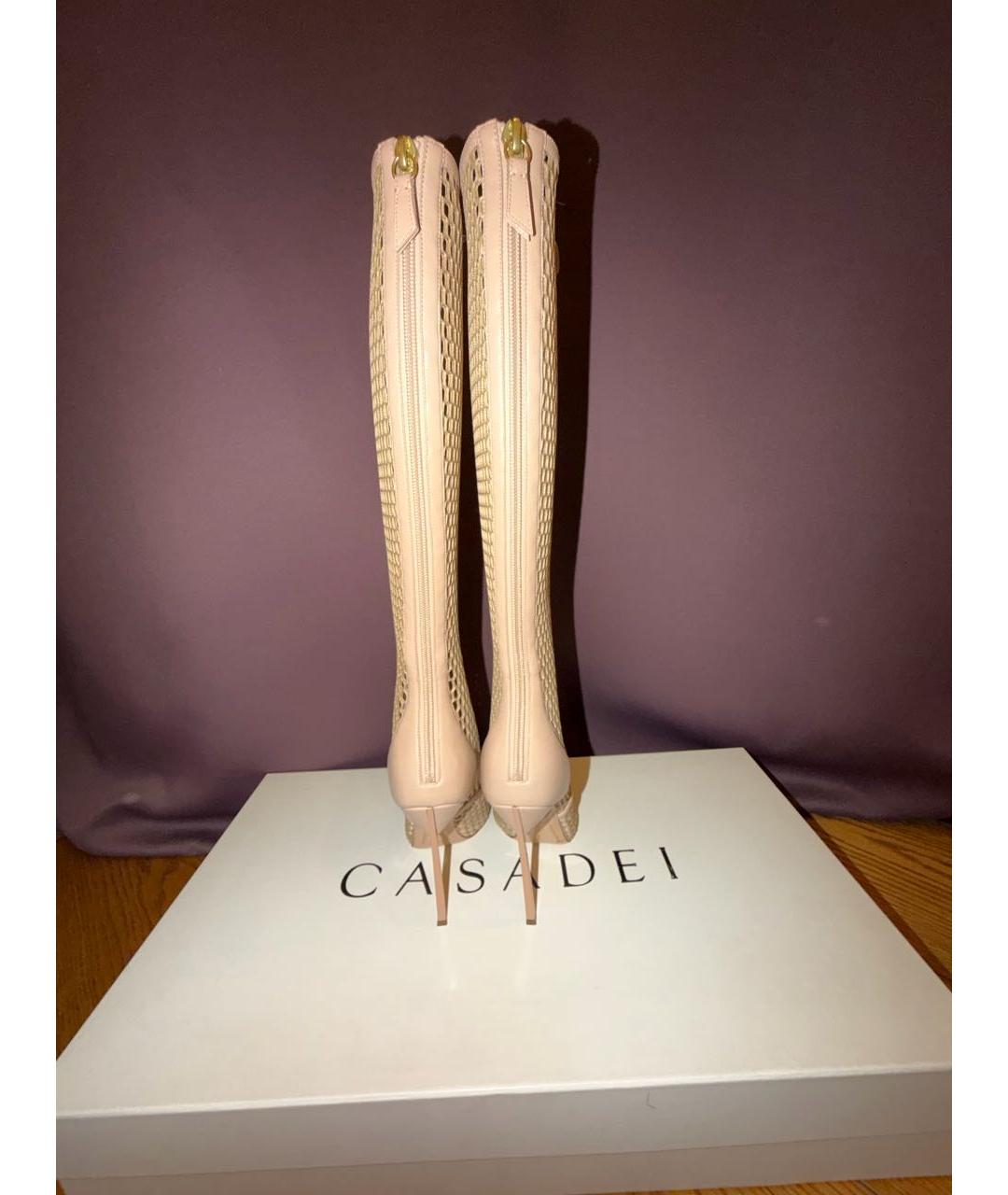 CASADEI Бежевые кожаные босоножки, фото 4