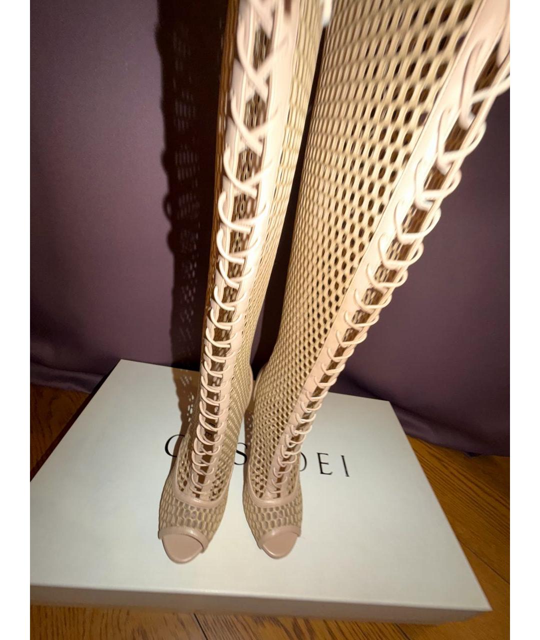 CASADEI Бежевые кожаные босоножки, фото 3