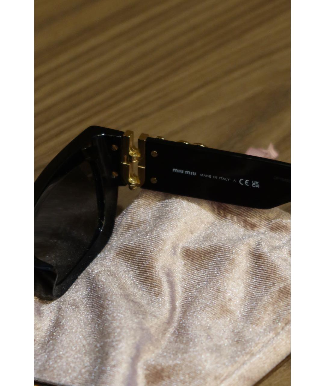 MIU MIU Черные пластиковые солнцезащитные очки, фото 6