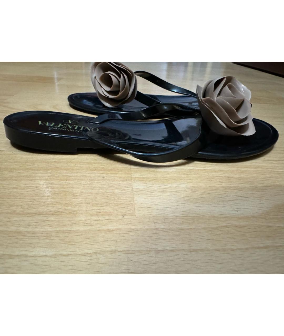VALENTINO Черные кожаные сандалии, фото 5