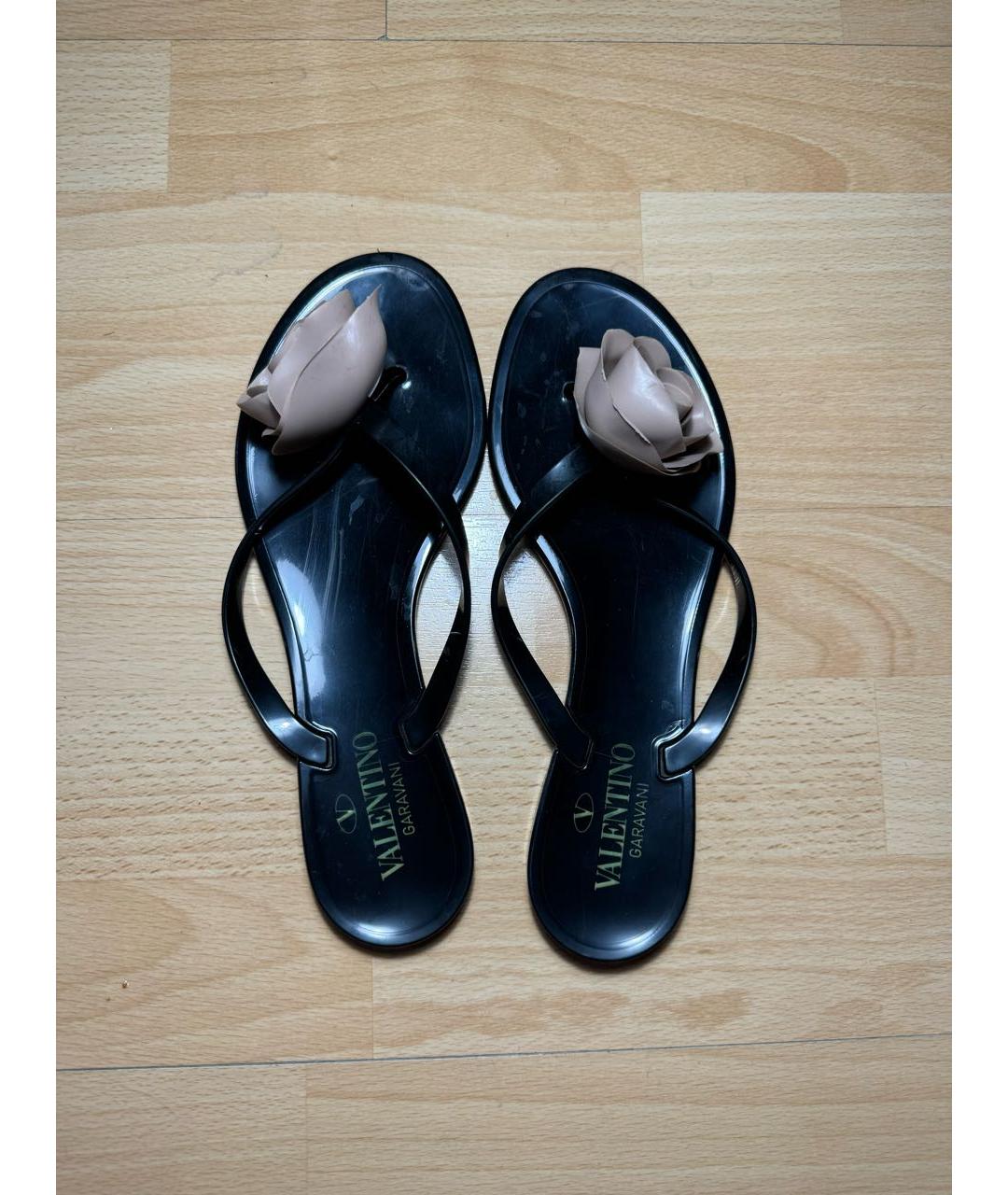 VALENTINO Черные кожаные сандалии, фото 2