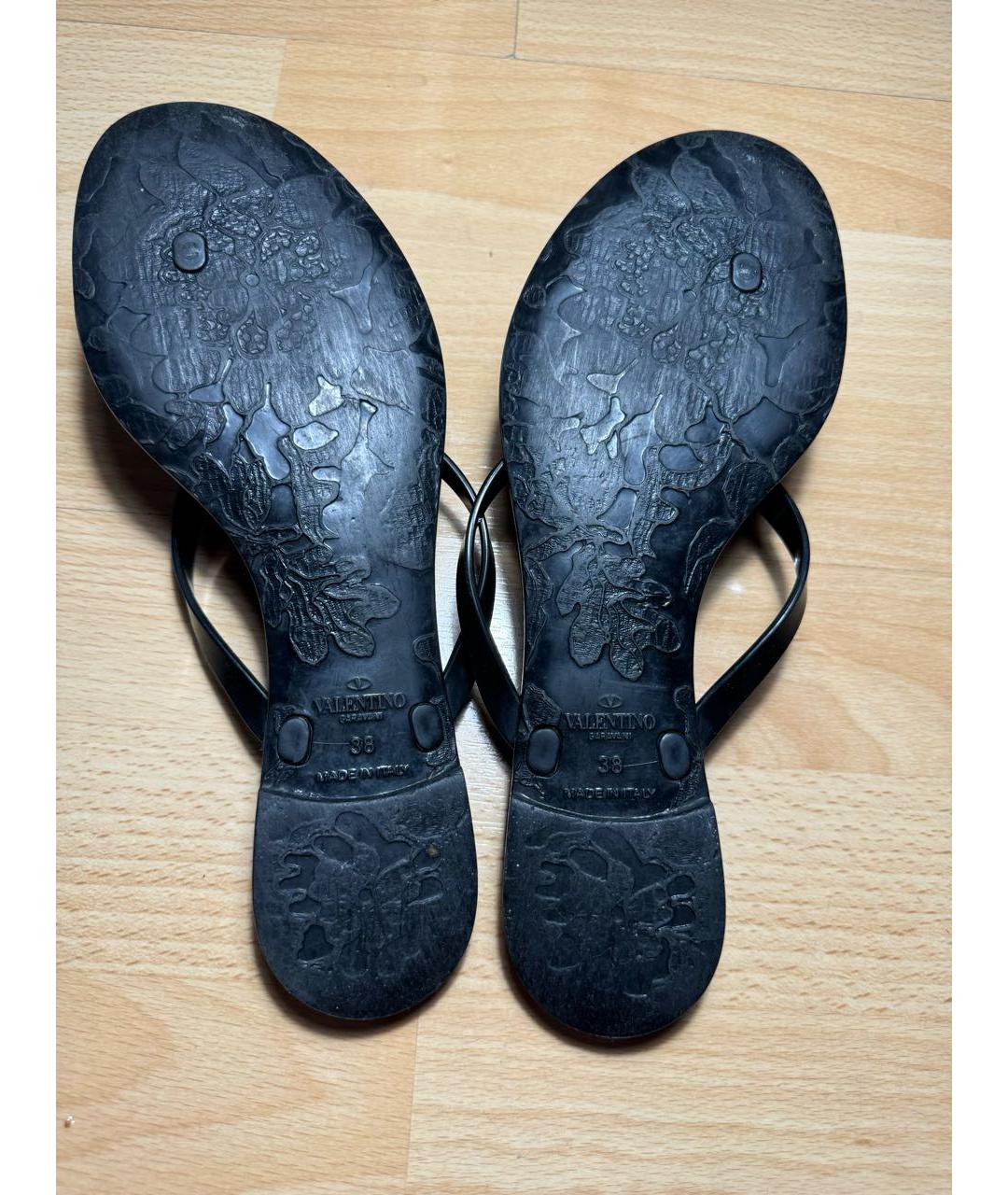 VALENTINO Черные кожаные сандалии, фото 4