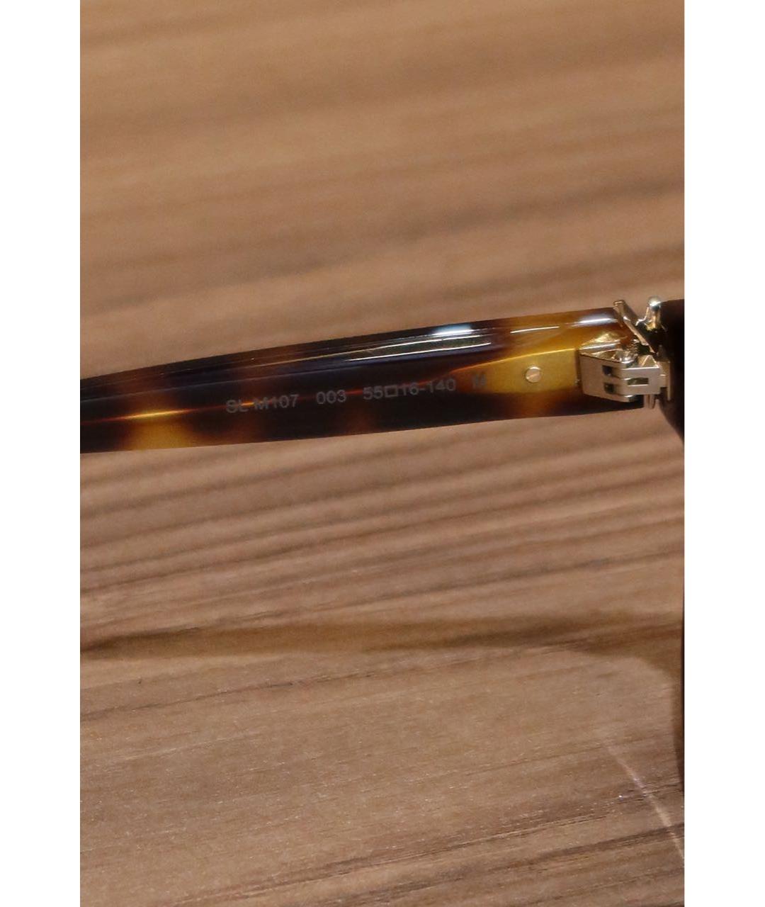 SAINT LAURENT Коричневые пластиковые солнцезащитные очки, фото 6