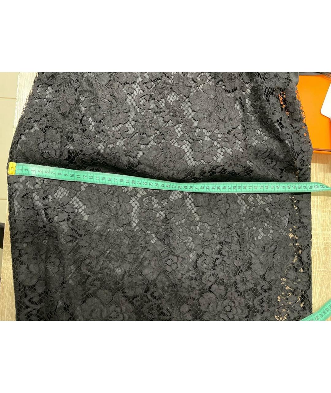 DOLCE&GABBANA Черная хлопковая юбка миди, фото 6