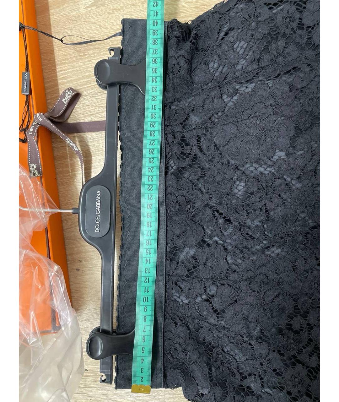 DOLCE&GABBANA Черная хлопковая юбка миди, фото 7