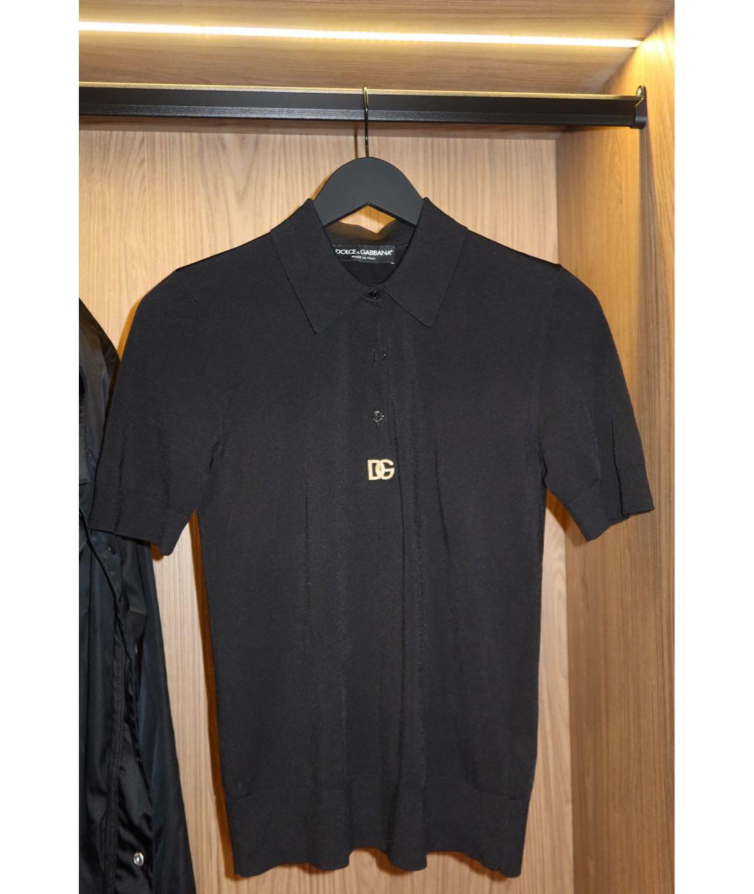 DOLCE&GABBANA Черная вискозная футболка, фото 5