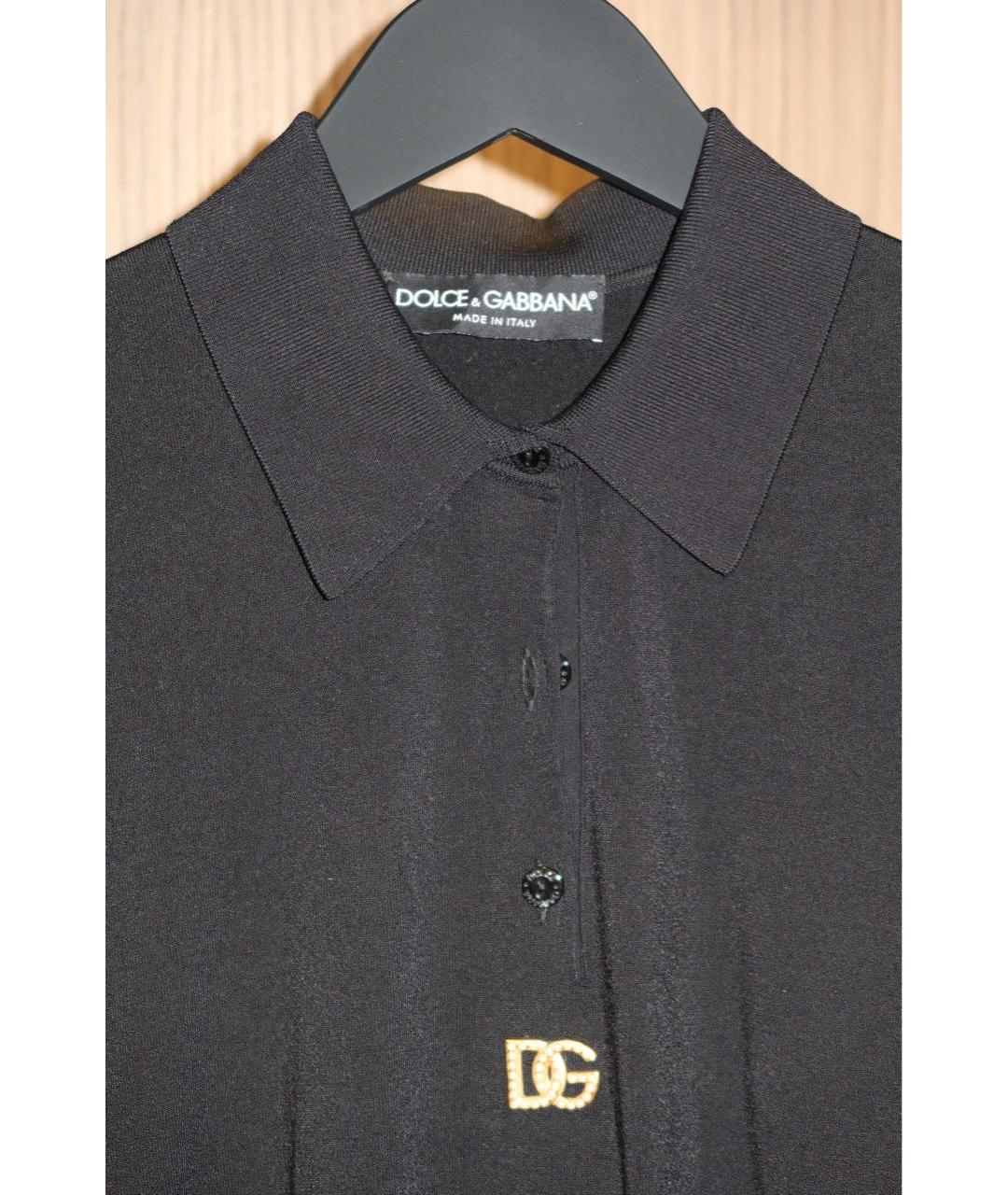 DOLCE&GABBANA Черная вискозная футболка, фото 3