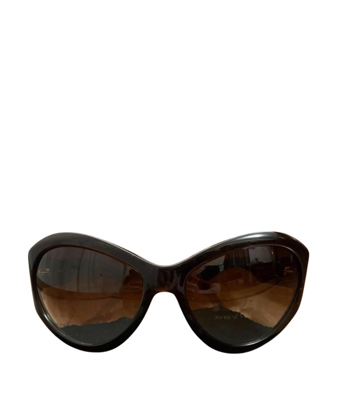 PRADA Коричневые пластиковые солнцезащитные очки, фото 1